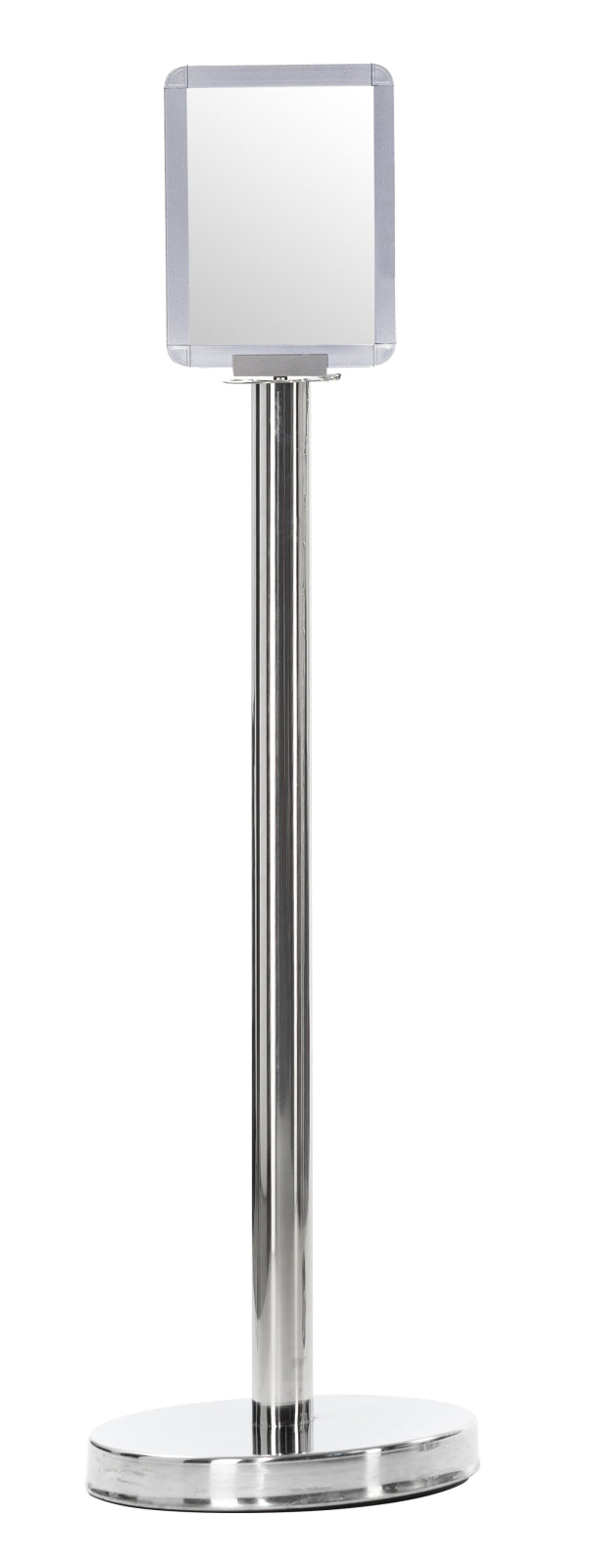 TieDex UK Chrome Barrier &amp; Stanchion Sign Frame, Steel