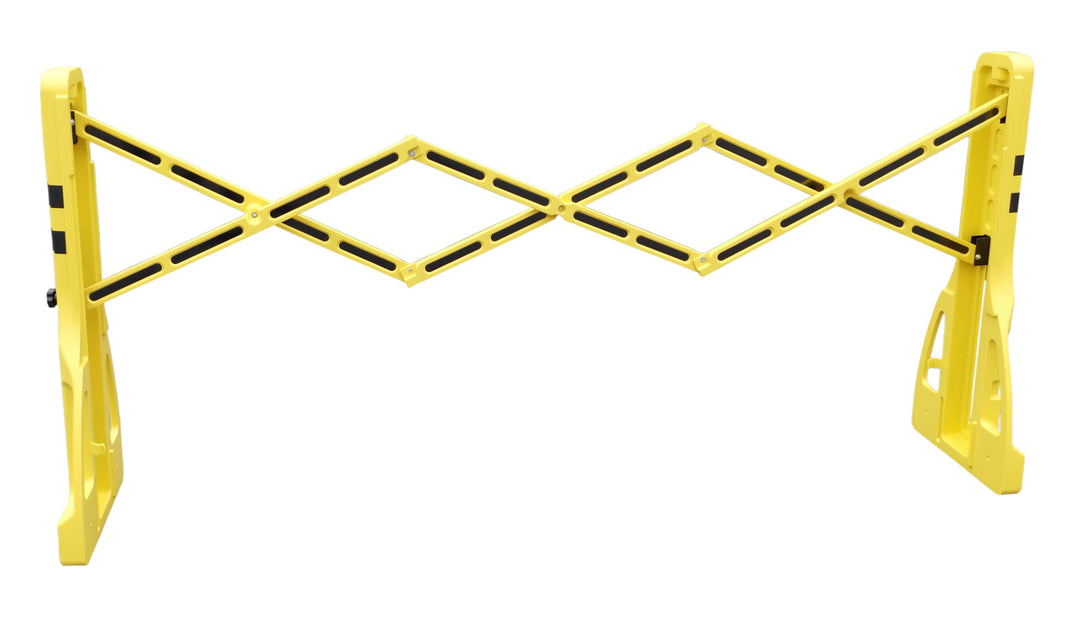 TieDex UK Yellow, Black Safety Barrier, Polypropylene, Extendable Barrier