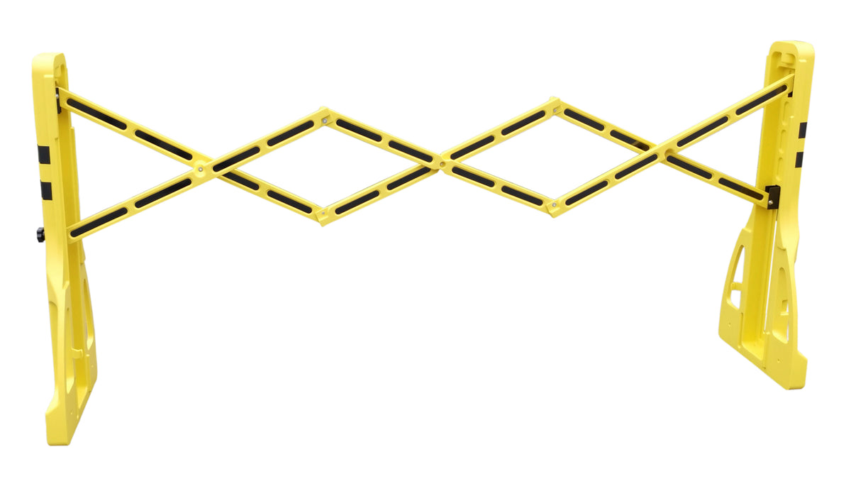 TieDex UK Yellow, Black Safety Barrier, Polypropylene, Extendable Barrier
