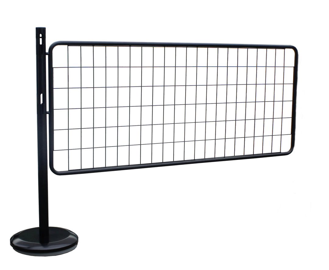 TieDex UK Black Post, Steel, Extension Kit of 1 Steel Post + 1 Steel Wire Panel