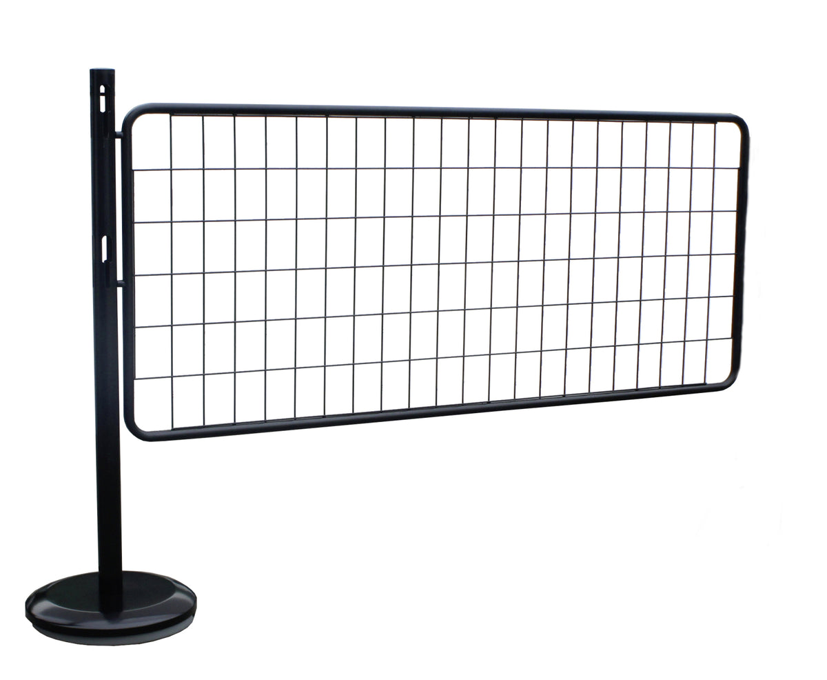 TieDex UK Black Post, Steel, Extension Kit of 1 Steel Post + 1 Steel Wire Panel