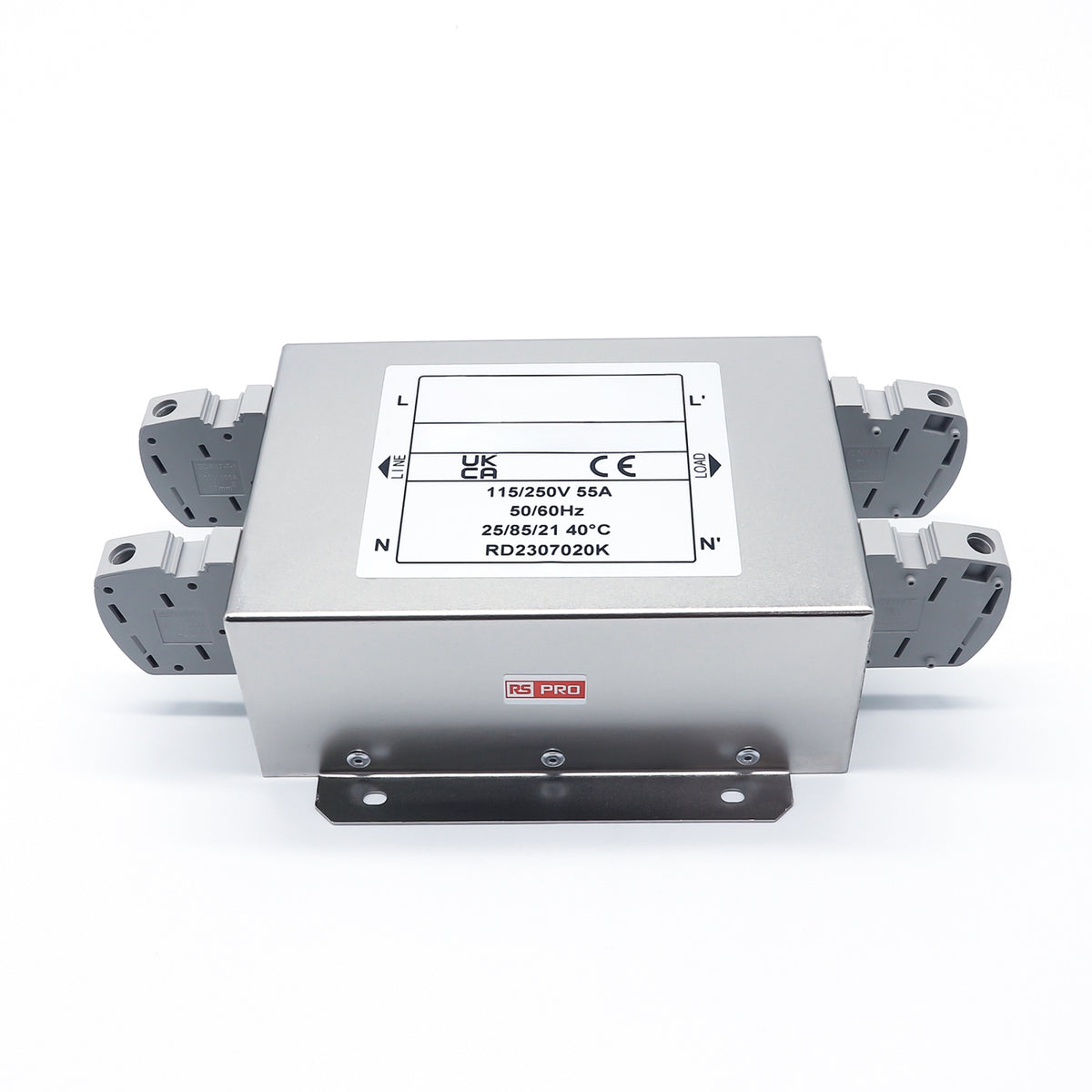 TieDex UK 55 A 250V ac 50Hz, 60 Hz, Chassis Mount Power Line Filter, Terminal Block 1 Phase