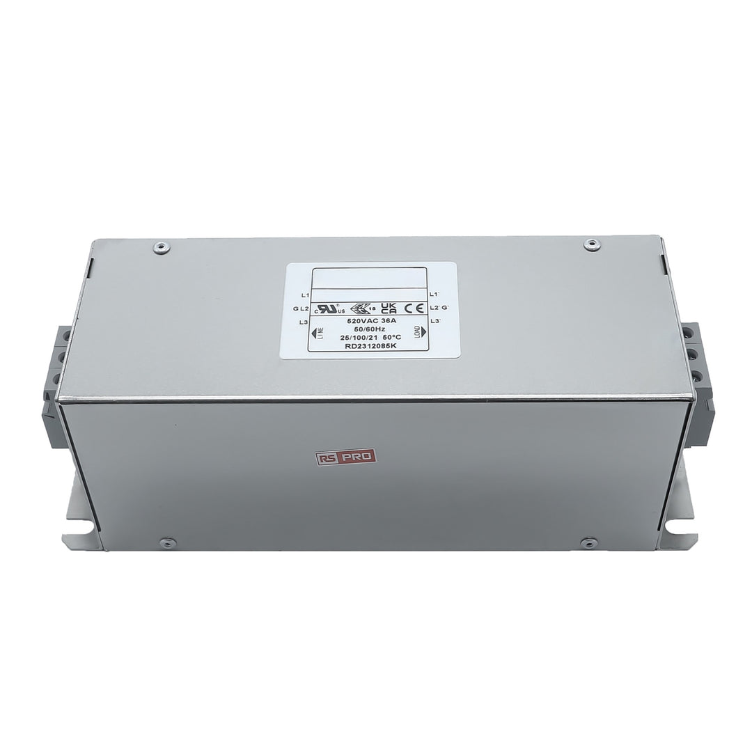 TieDex UK 36 A 520V ac 50Hz, 60 Hz, Chassis Mount Power Line Filter, Terminal Block 3 Phase