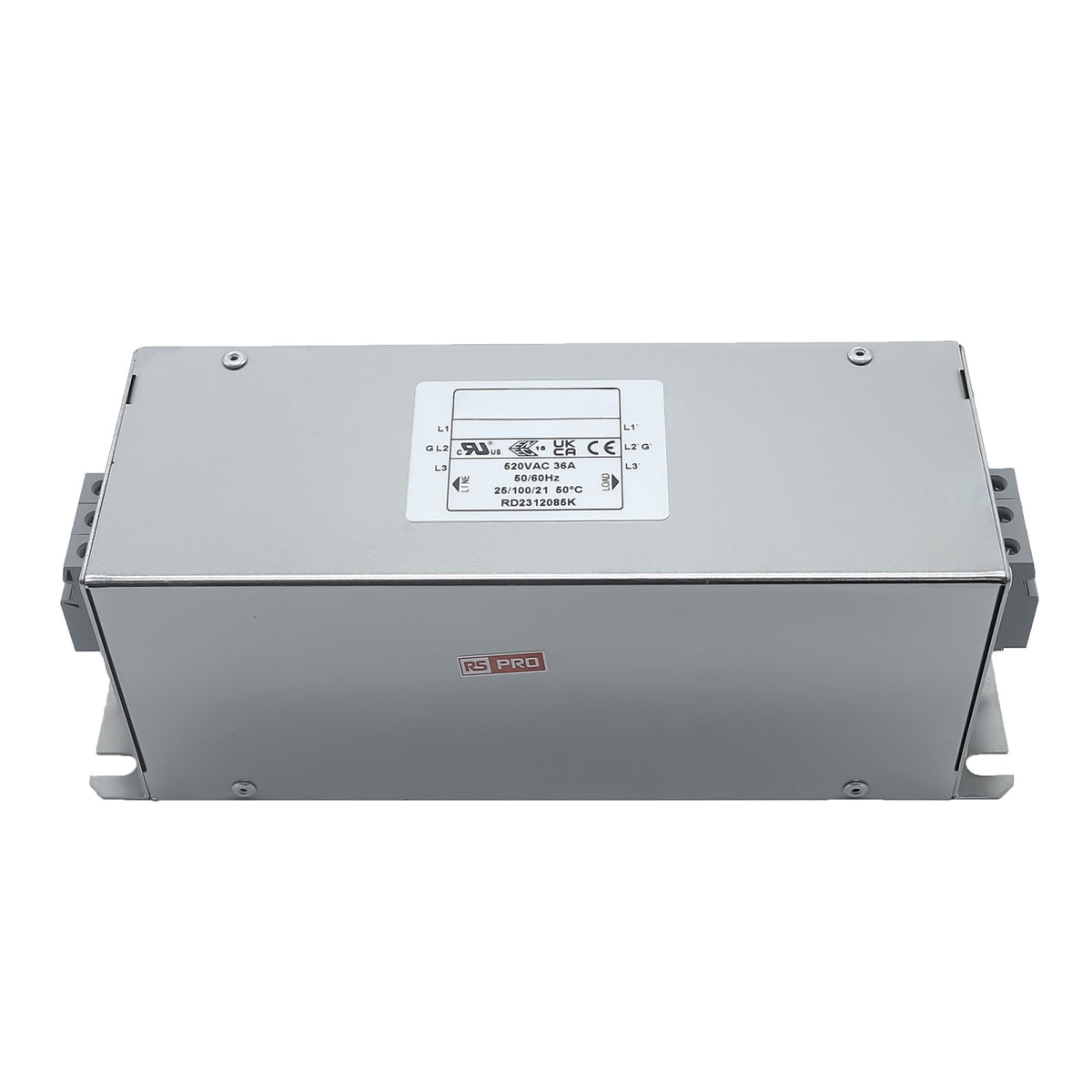 TieDex UK 36 A 520V ac 50Hz, 60 Hz, Chassis Mount Power Line Filter, Terminal Block 3 Phase