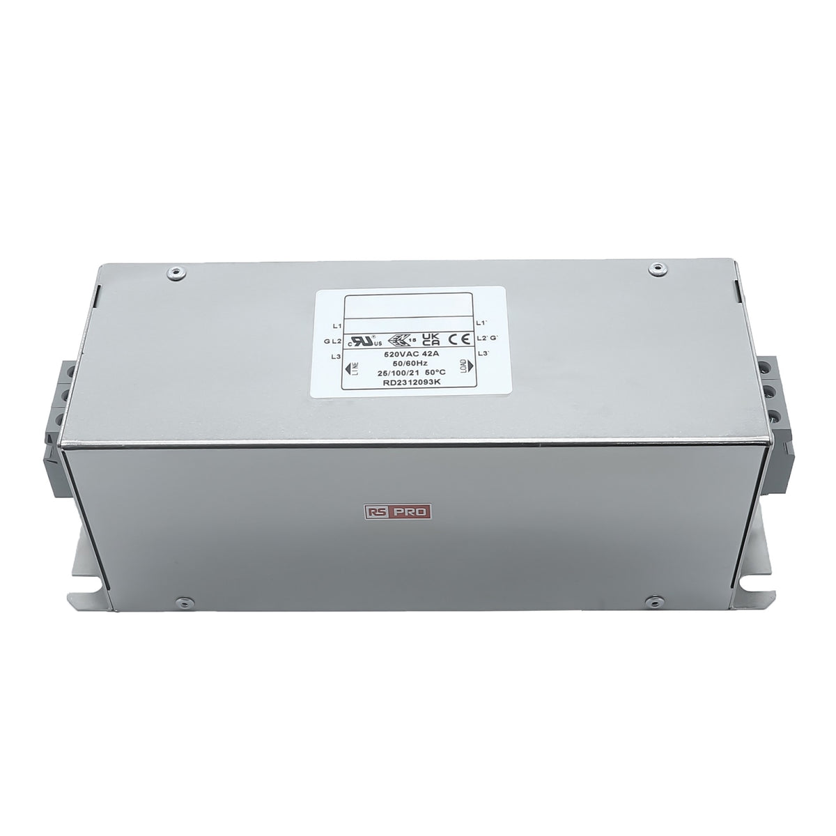 TieDex UK 42 A 520V ac 50Hz, 60 Hz, Chassis Mount Power Line Filter, Terminal Block 3 Phase
