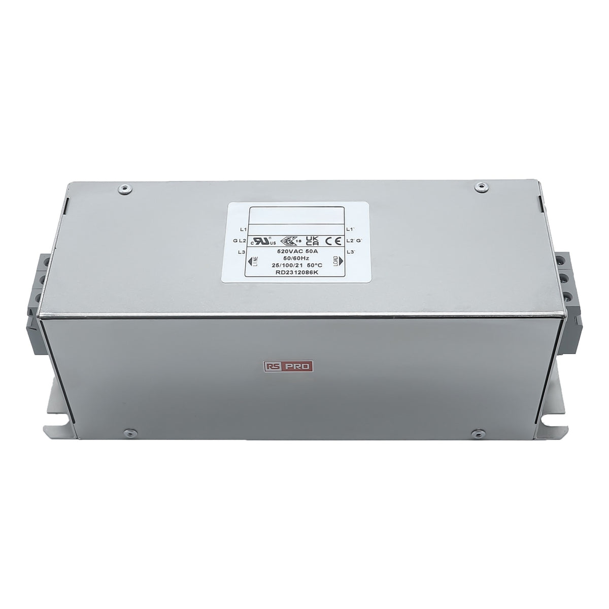 TieDex UK 50 A 520V ac 50Hz, 60 Hz, Chassis Mount Power Line Filter, Terminal Block 3 Phase