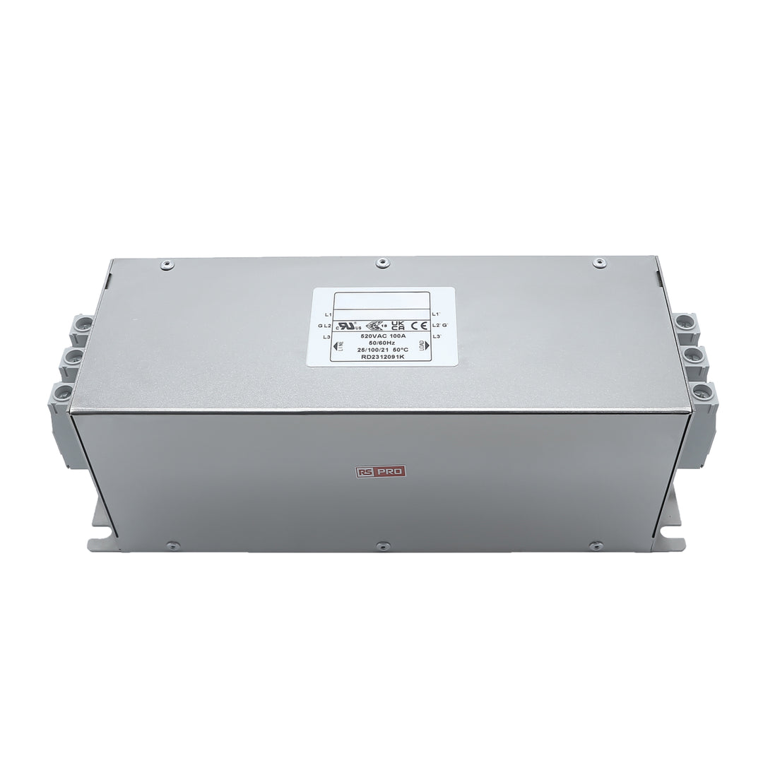 TieDex UK 100 A 520V ac 50Hz, 60 Hz, Chassis Mount Power Line Filter, Terminal Block 3 Phase