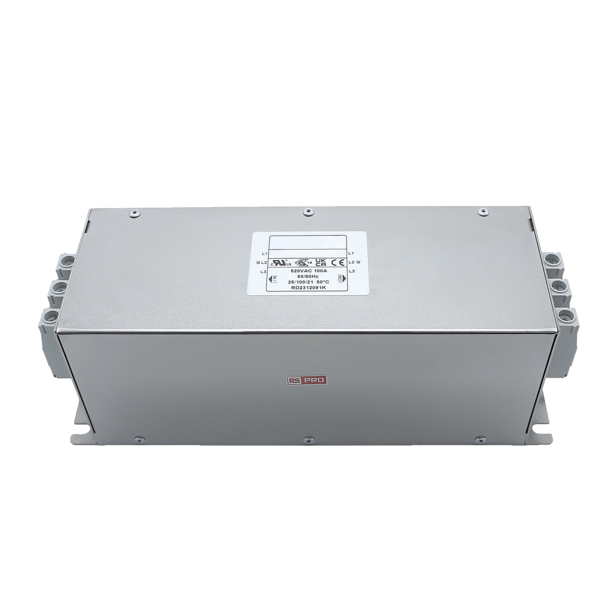 TieDex UK 100 A 520V ac 50Hz, 60 Hz, Chassis Mount Power Line Filter, Terminal Block 3 Phase
