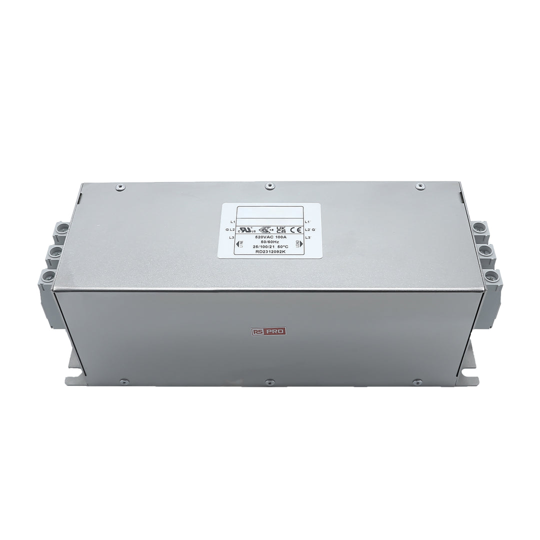 TieDex UK 100 A 520V ac 50Hz, 60 Hz, Chassis Mount Power Line Filter, Terminal Block 3 Phase