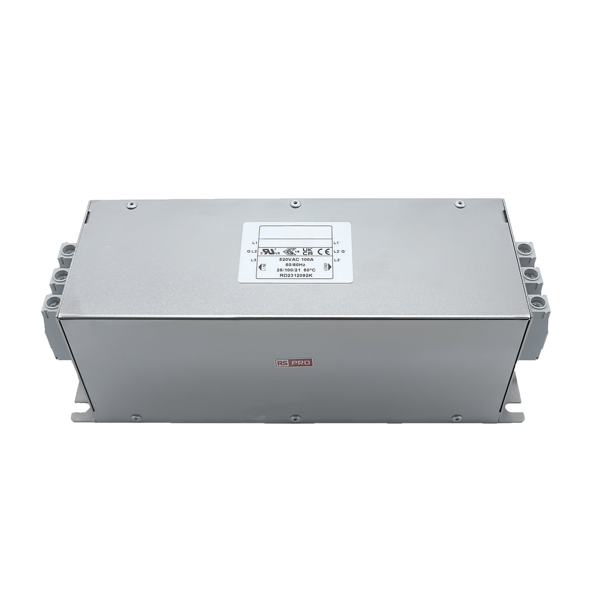 TieDex UK 100 A 520V ac 50Hz, 60 Hz, Chassis Mount Power Line Filter, Terminal Block 3 Phase