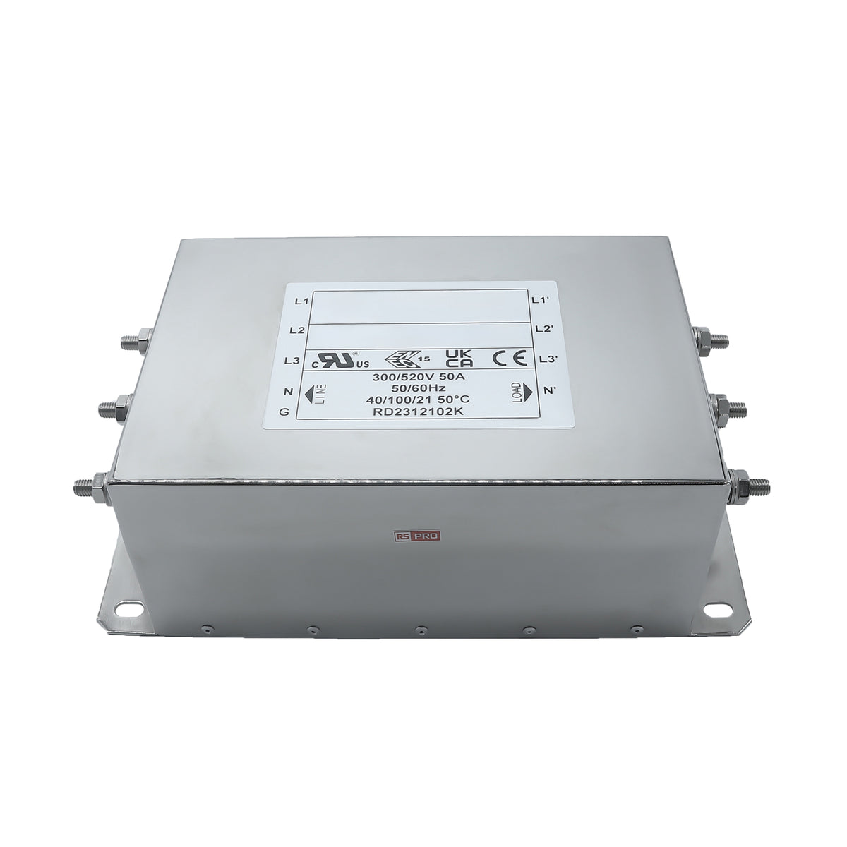 TieDex UK 50 A 520V ac 50Hz, 60 Hz, Chassis Mount Power Line Filter, Screw 3 Phase