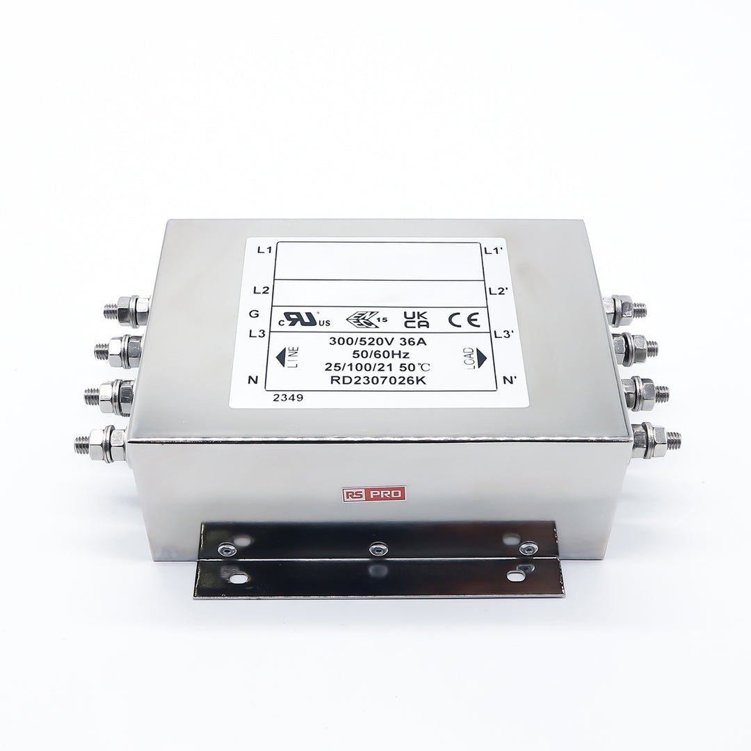 TieDex UK 36 A 520V ac 50Hz, 60 Hz, Chassis Mount Power Line Filter, Screw 3 Phase