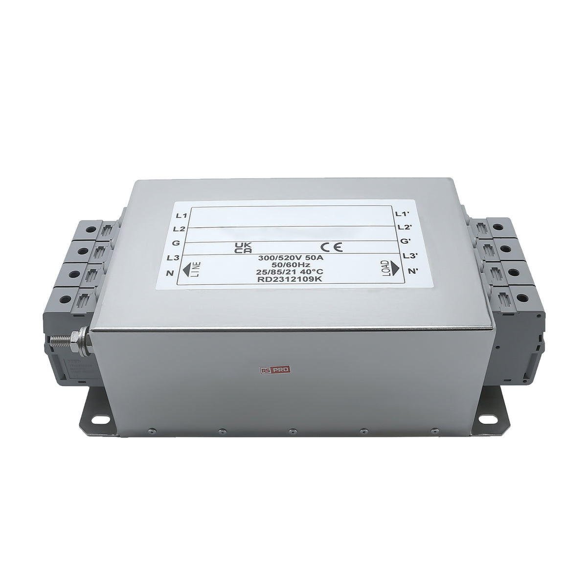 TieDex UK 50 A 520V ac 50Hz, 60 Hz, Chassis Mount Power Line Filter, Terminal Block 3 Phase