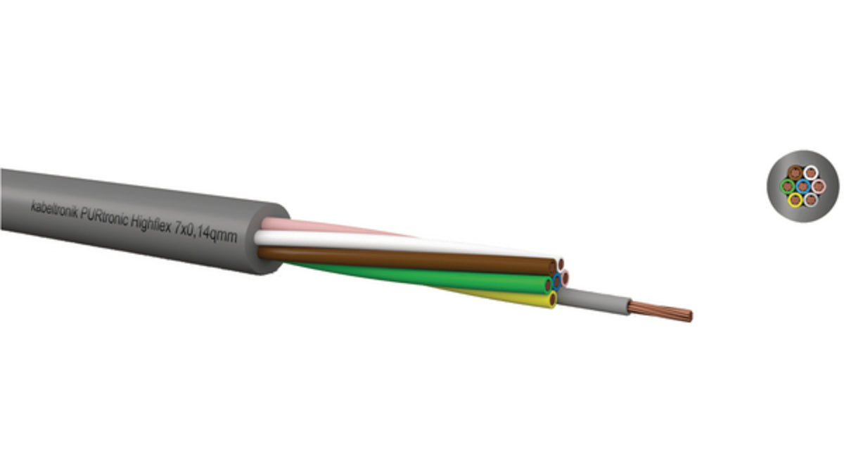 TieDex UK Twisted & Multipair Industrial Cable 0.14 mm² 100 m Grey Sheath Polyurethane