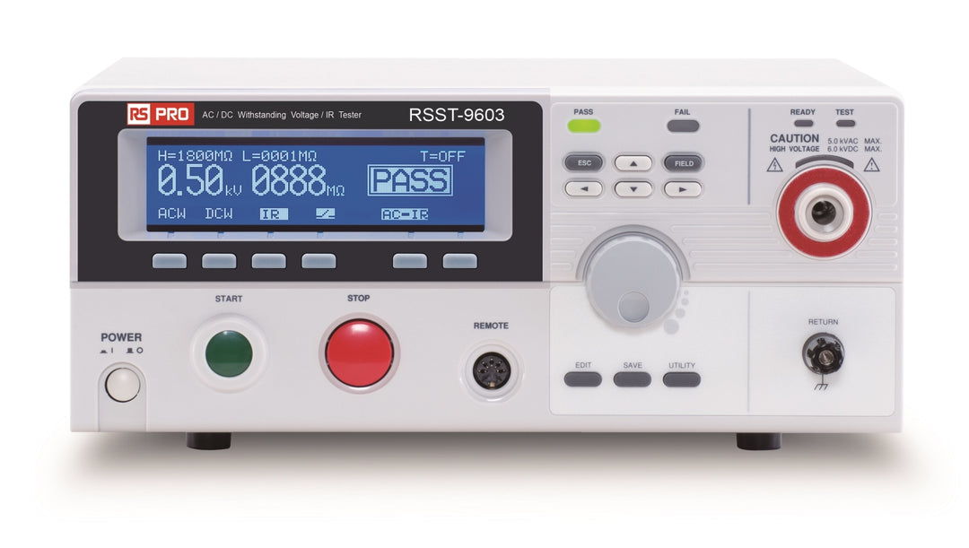 TieDex UK Safety Tester, 100 V ac/dc Min, 6000 V dc Max, 2 GΩ
