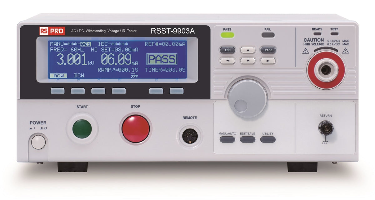 TieDex UK Safety Tester, 50 V ac/dc Min, 6000 V dc Max