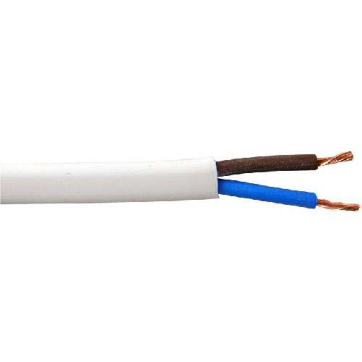 TieDex UK 2 Core Power Cable, White 1.5mm² 70 °C, 100 m Thermoplastic
