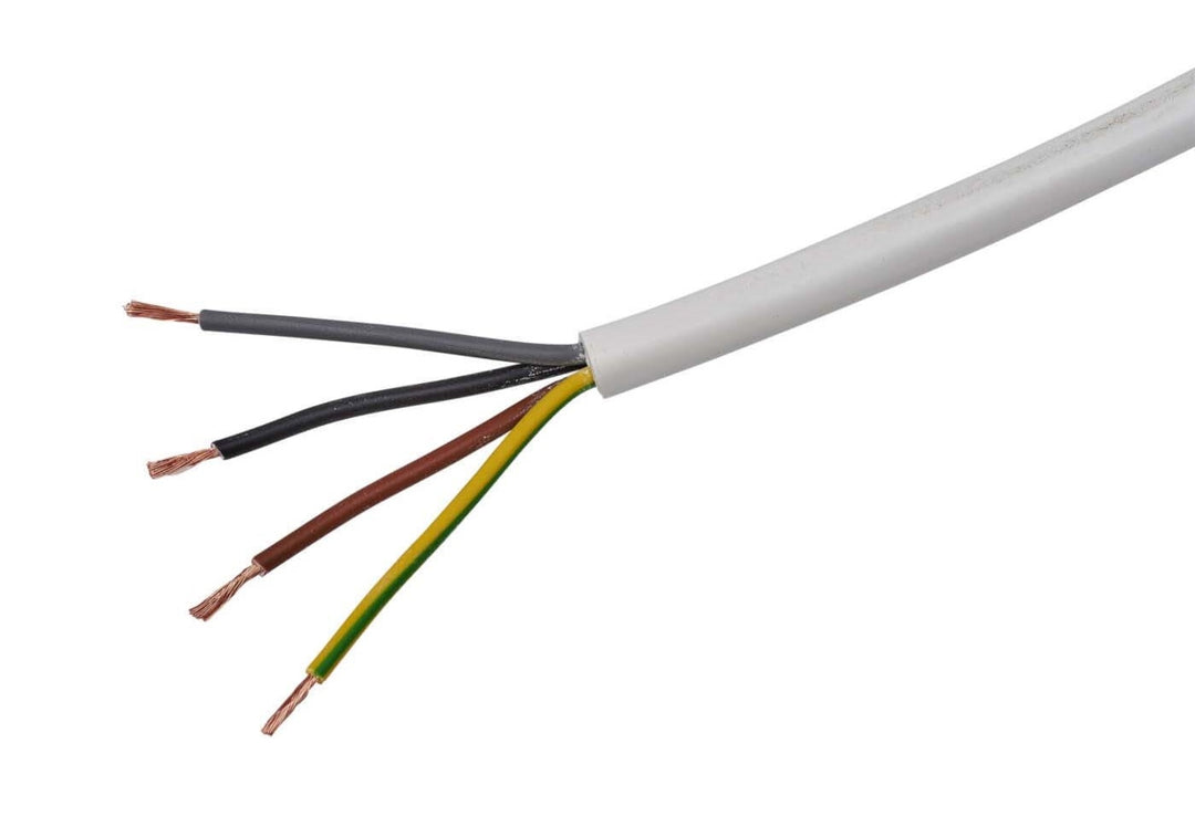 TieDex UK 4 Core Power Cable, White 1.5mm² 70 °C, 100 m