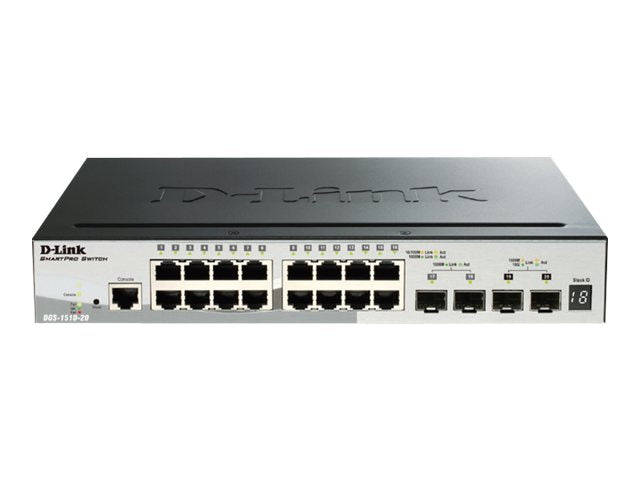 TieDex UK D-Link SmartPro DGS-1510-20 - switch - 20 ports - Managed - rack-mountable