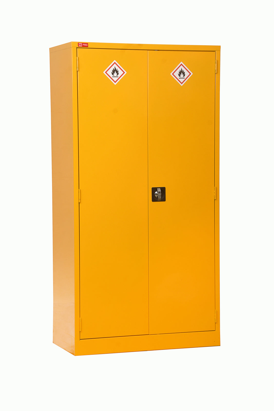 TieDex UK Yellow Steel Lockable 2 Door Hazardous Substance Cabinet, 1.8 m x 900mm x 460 mm