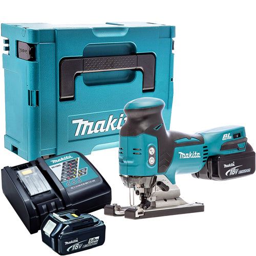 Makita DJV181Z 18V Brushless Jigsaw With 2 x 5.0Ah Batteries &amp; Charger in Case