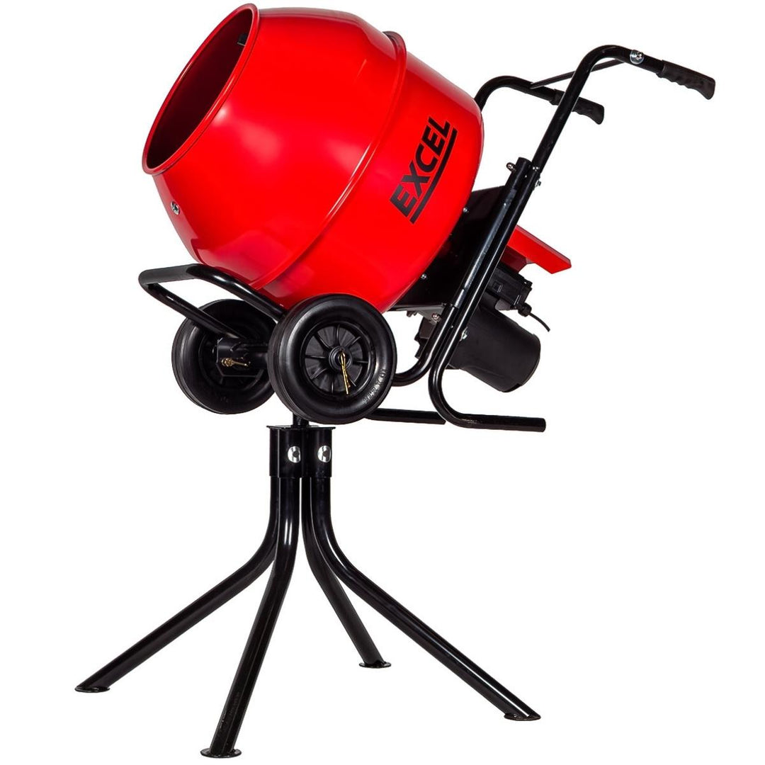 Excel 134L Portable Cement Mixer 240V/370W with Wheels