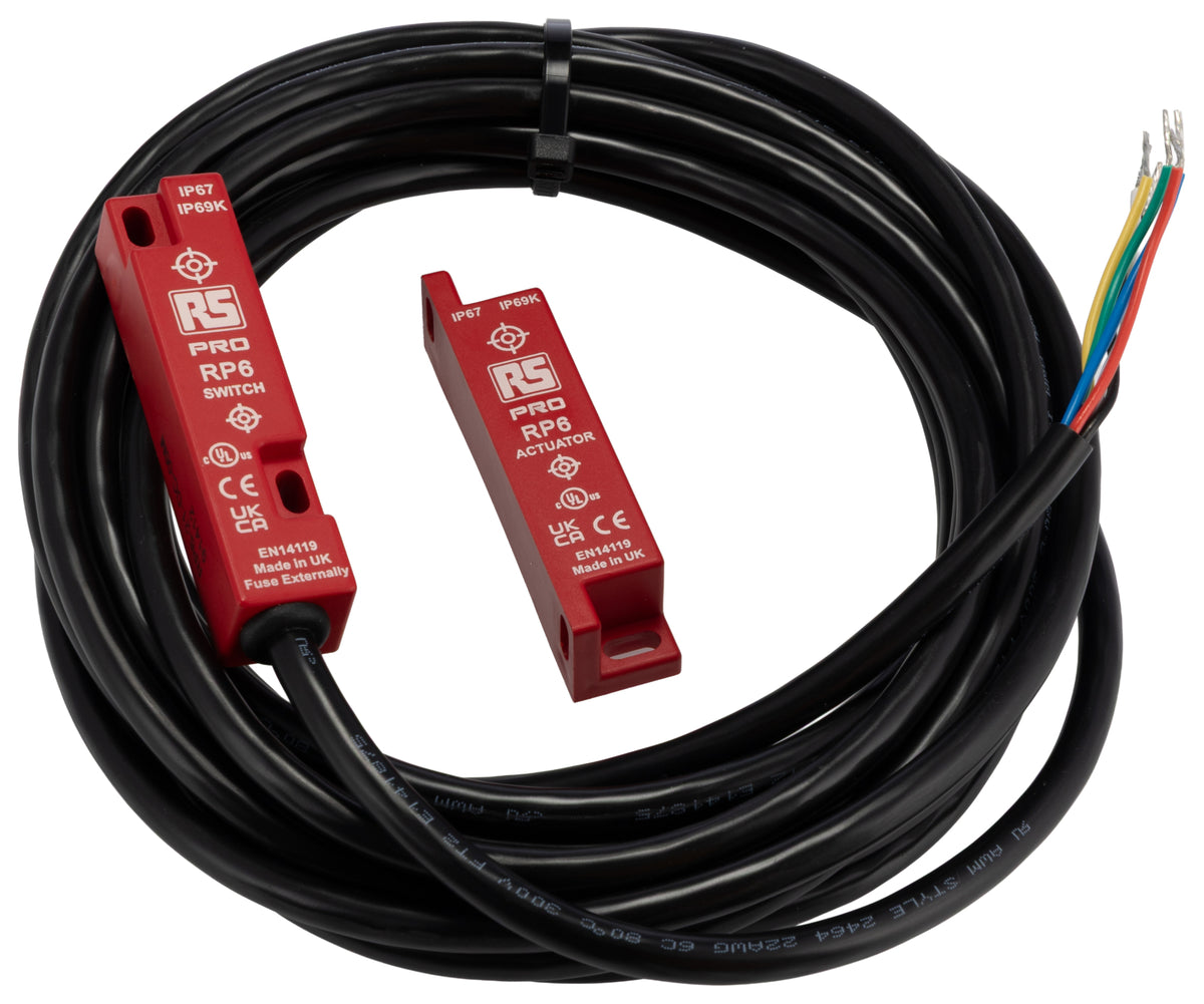 TieDex UK Magnetic Non-Contact Safety Switch, ABS Plastic Housing, 24V dc, 2 NO/1 NC, Wire