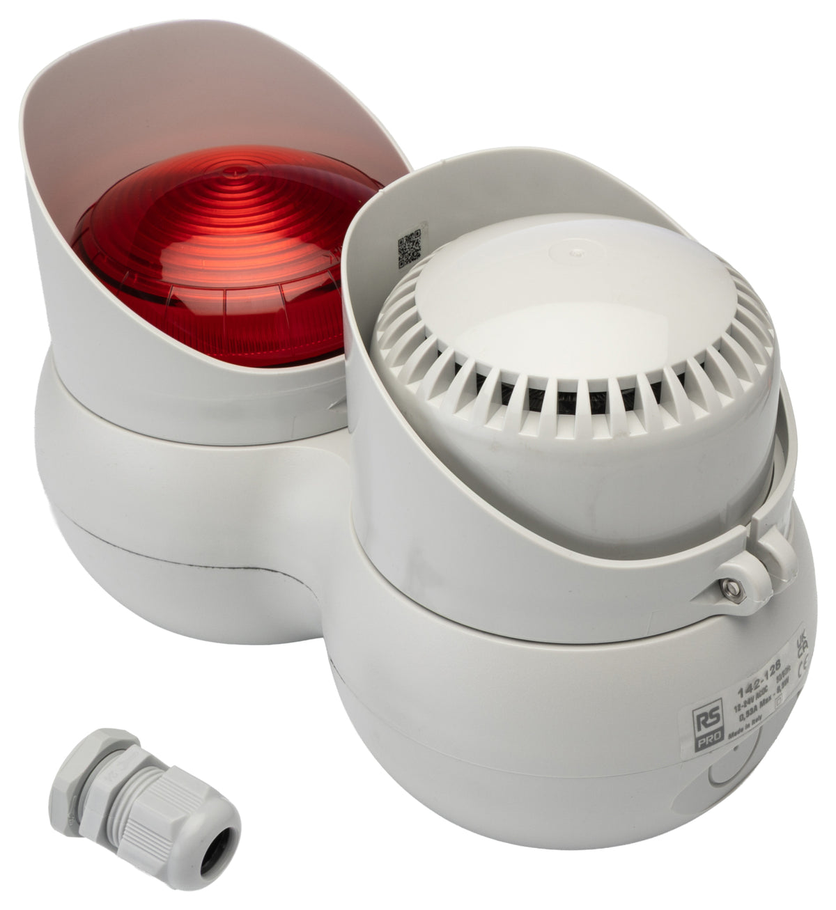 TieDex UK Red Sounder-Beacon Combination, IP66 24V ac/dc Screw, Bracket 105 dB @ 1m
