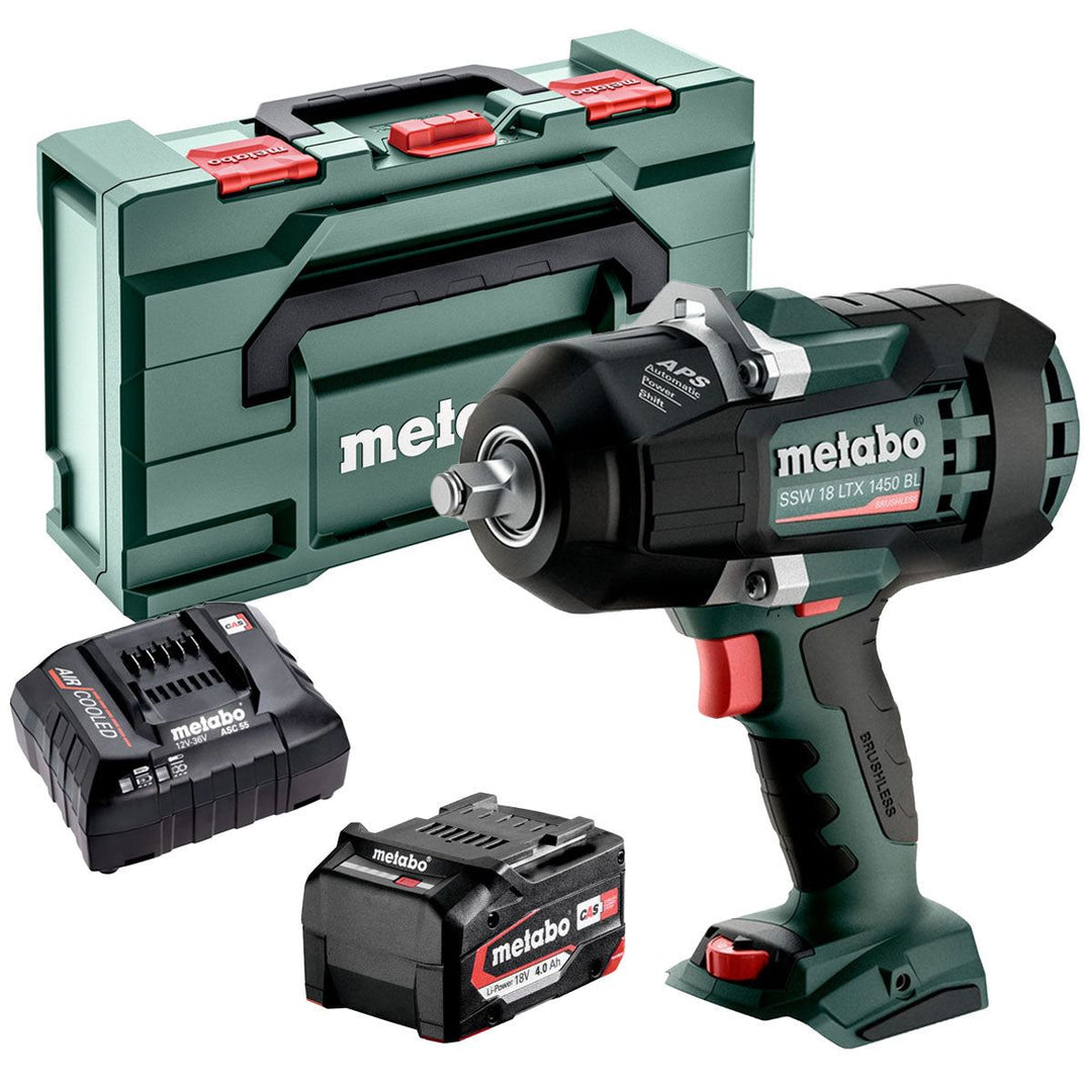 Metabo SSW 18 LTX 1450 BL 18V Brushless 1/2" Impact Wrench with 1 x 4.0Ah Battery Charger & Metabox