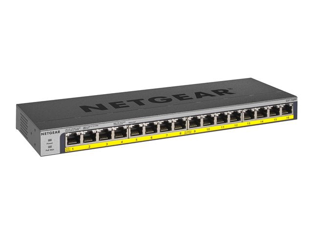 TieDex UK NETGEAR GS116PP - switch - 16 ports - unmanaged - rack-mountable