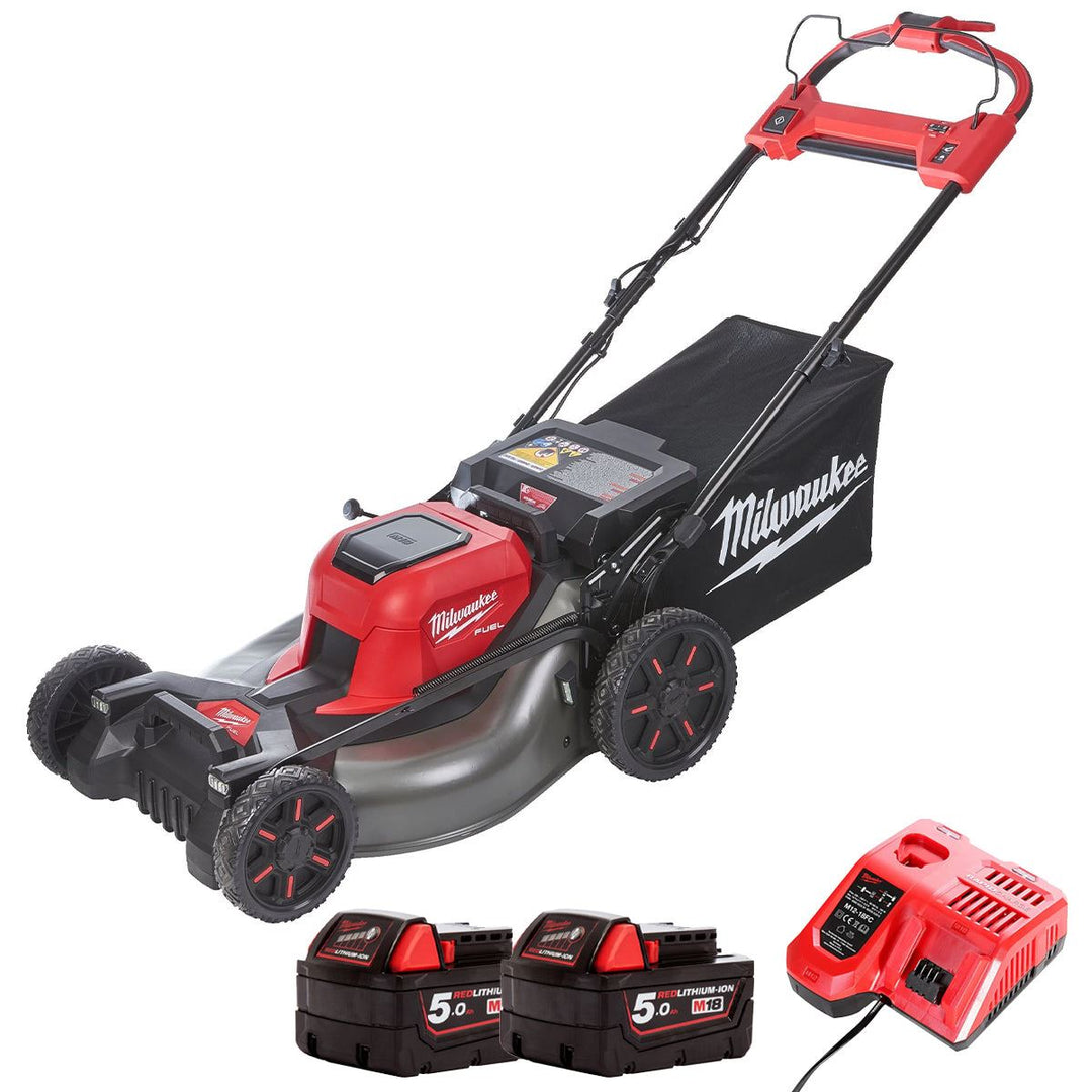 Milwaukee M18F2LM53-0 36V FUEL Brushless 53cm Self Propelled Lawn Mower with 2 x 5.0Ah Battery &amp; Charger