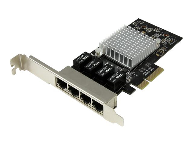 TieDex UK StarTech.com 4 Port PCIe Network Card - RJ45 Port - Intel i350 Chipset - Ethernet Server / Desktop Network Card - Dual Gigabit NIC Card (ST4000SPEXI) - network adapter - PCIe x4