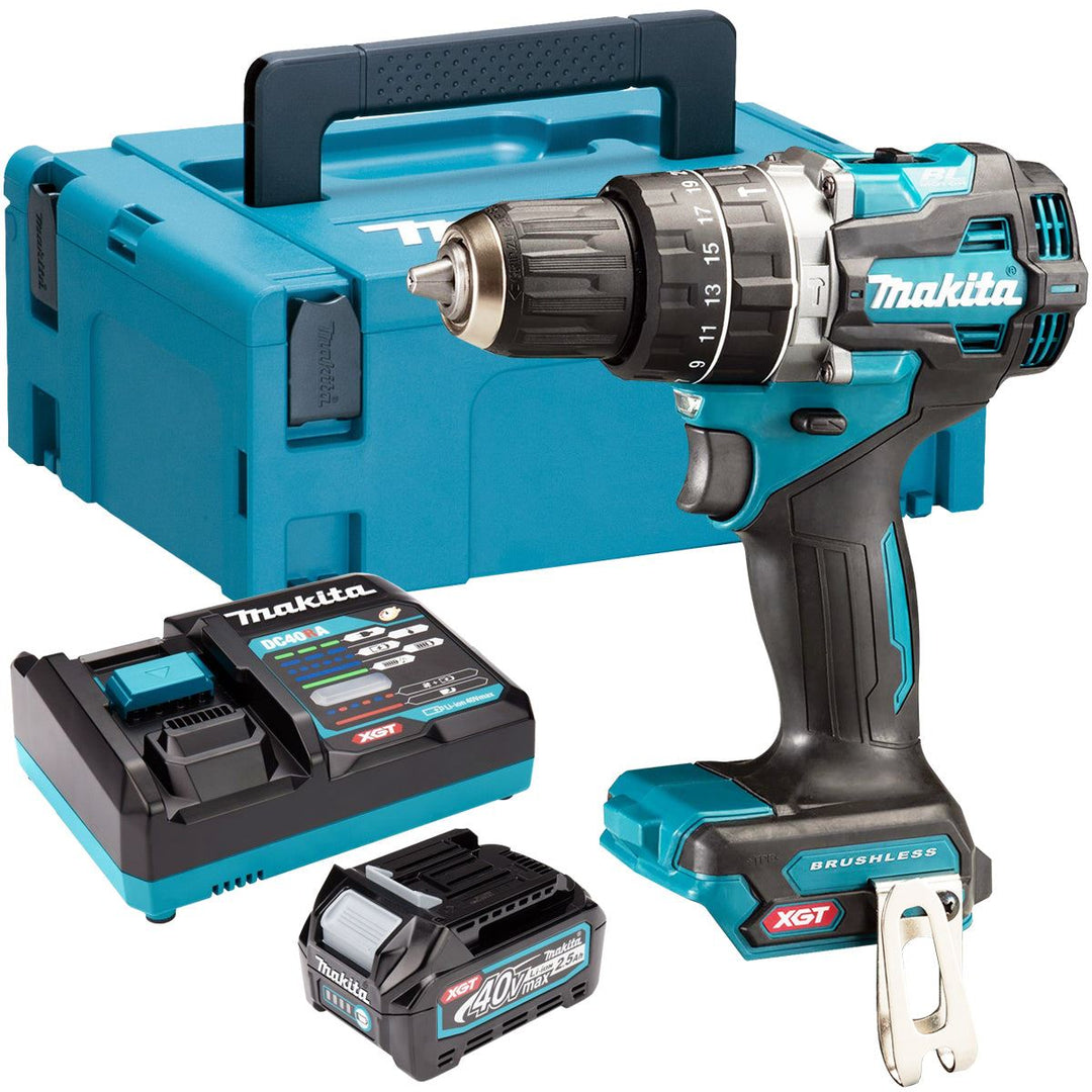 Makita HP002GZ01 40V Max XGT Brushless Combi Drill With 1 x 2.5Ah Battery &amp; Charger
