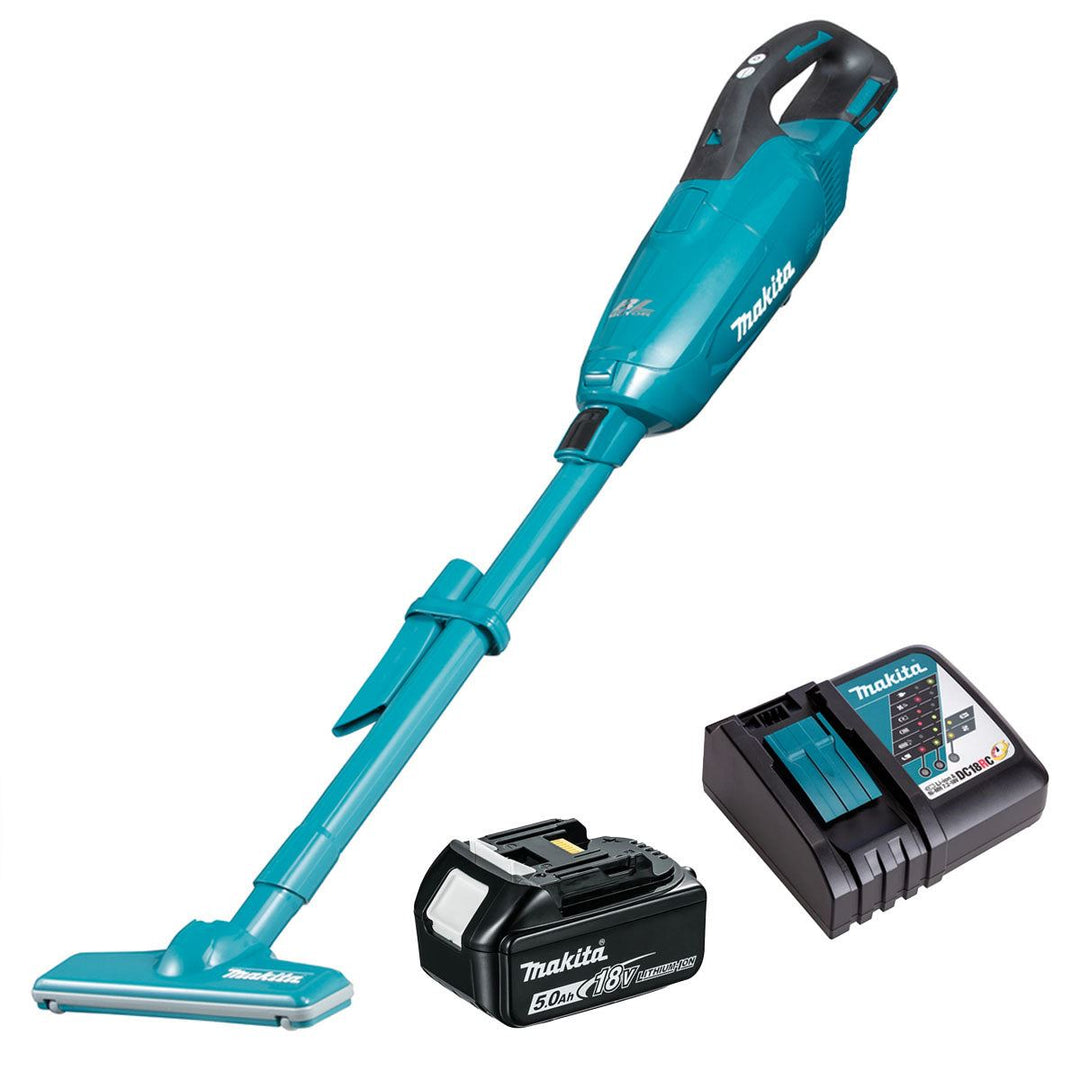 Makita DCL282FZ 18V LXT Brushless 500ml Vacuum Cleaner with 1 x 5.0Ah Battery & Charger
