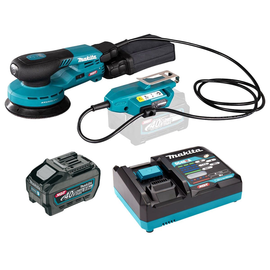 Makita BO001CGZ 40V Max XGT 125mm Brushless Random Orbit Sander with 1 x 5.0Ah Battery & Charger