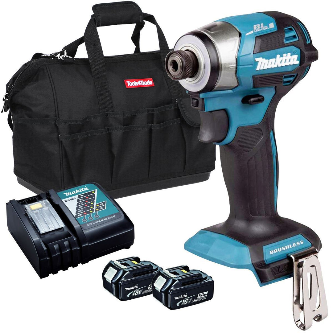 Makita DTD173Z 18V LXT Brushless Impact Driver With 2 x 5.0Ah Battery Charger &amp; Bag