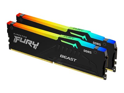 TieDex UK Kingston FURY Beast RGB - DDR5 - kit - 16 GB: 2 x 8 GB - DIMM 288-pin - 5200 MHz / PC5-41600 - unbuffered