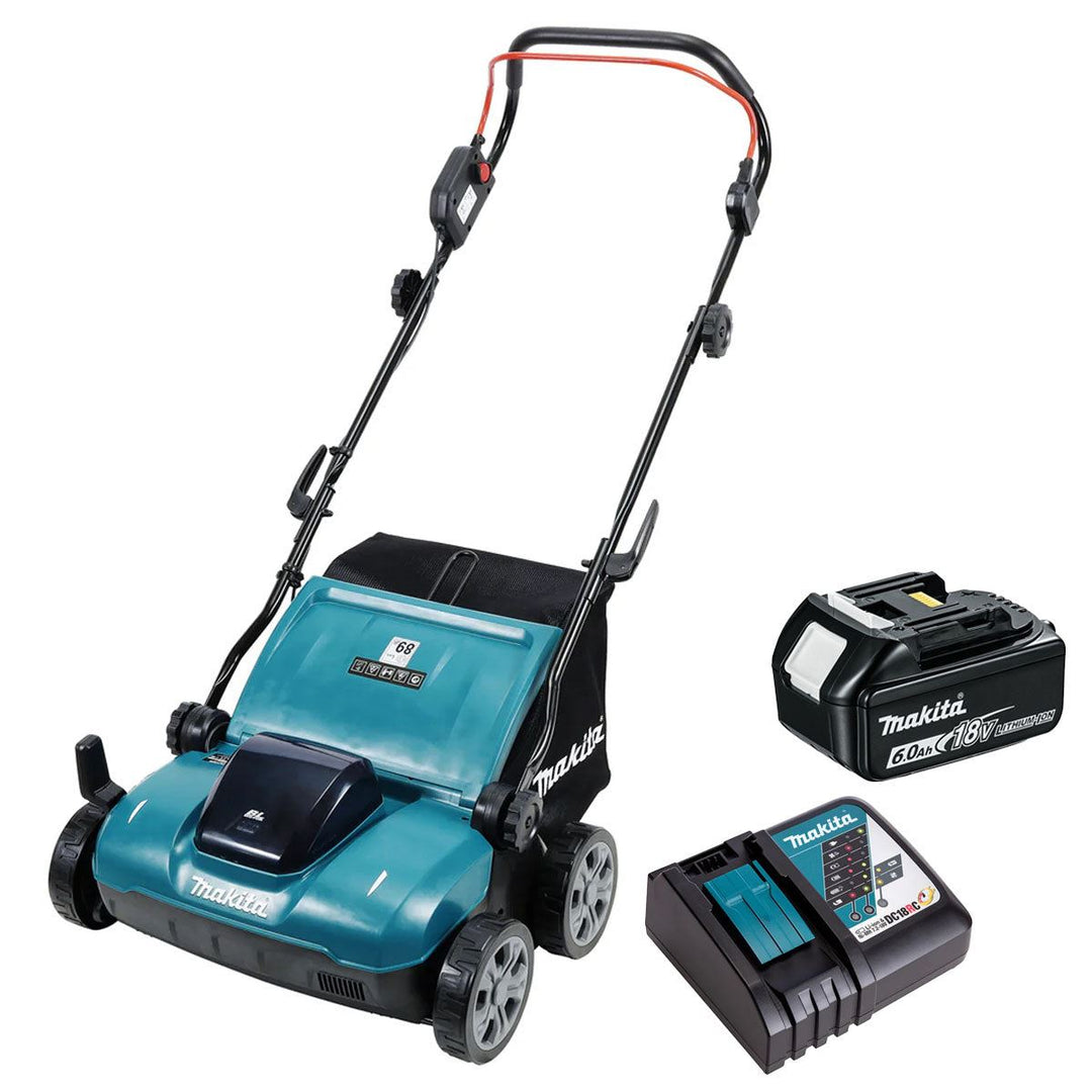 Makita DUV320Z 18V LXT Brushless 320mm Scarifier with 1 x 6.0Ah Battery &amp; Charger