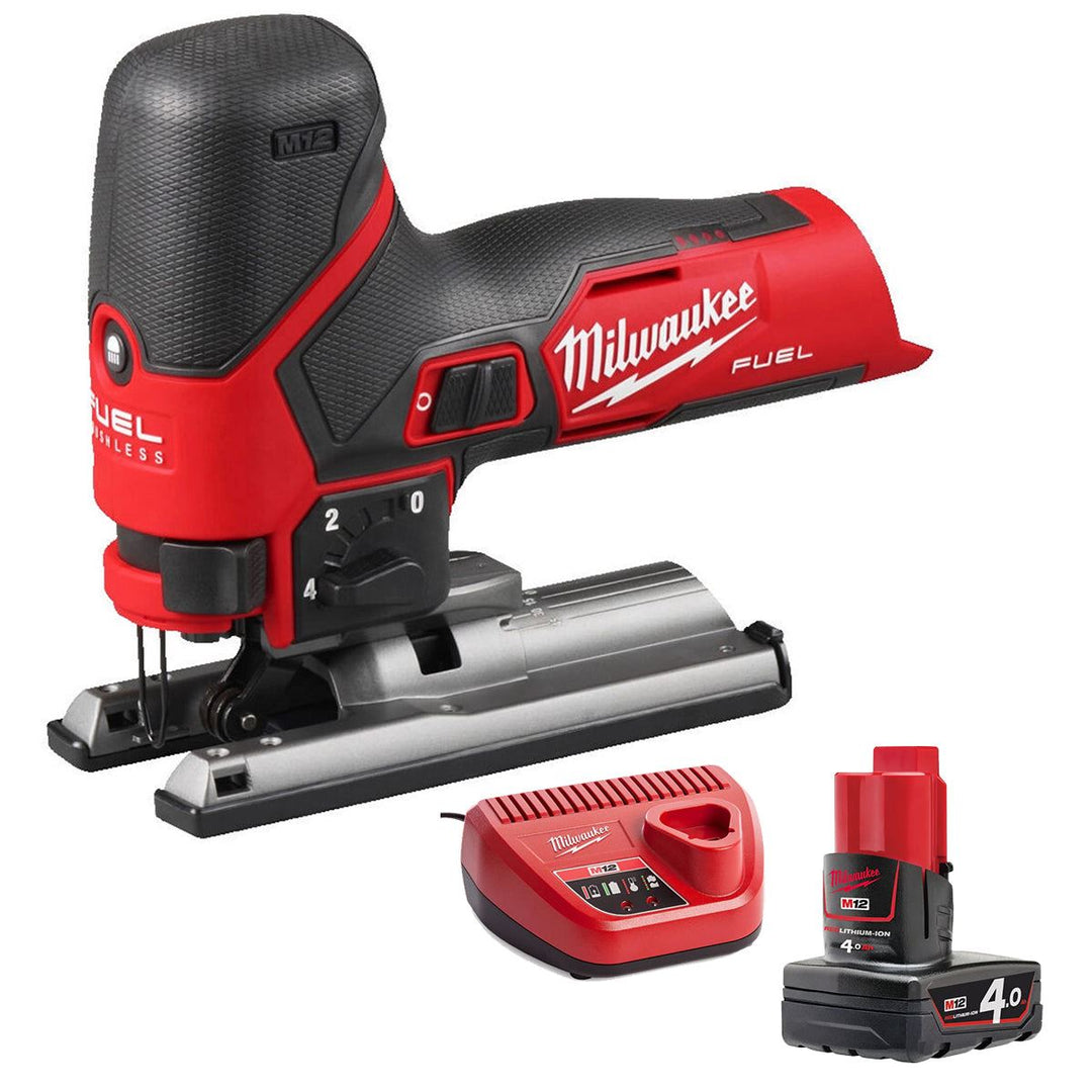 Milwaukee M12FJS-0 12V Fuel Brushless Jigsaw with 1 x 4.0Ah Battery &amp; Charger