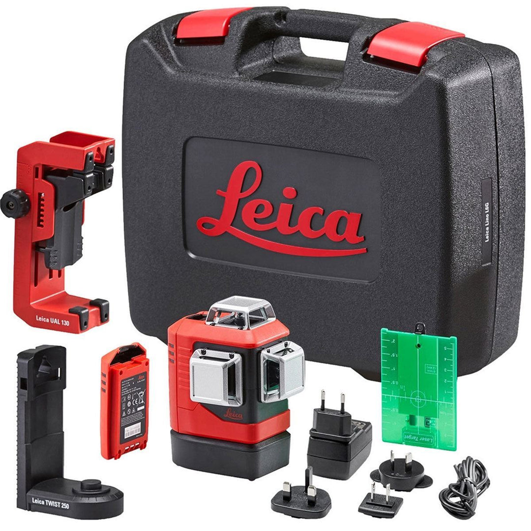 Leica Lino LGS-L6G Self-Levelling Green Multi-Line Laser With Battery, Charger &amp; Case