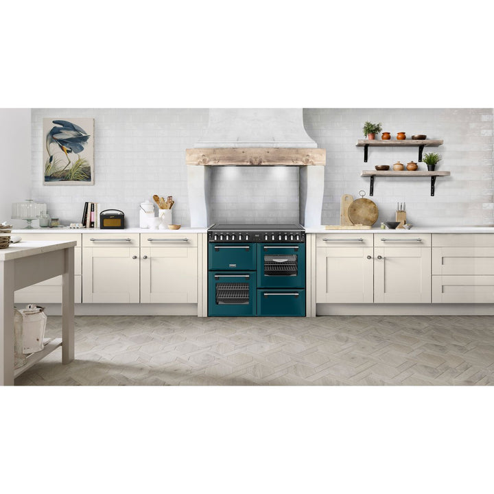 Stoves Richmond Deluxe 100Ei 100cm wide Electric Range Cooker with Induction Hob - Twilight Blue - A Rated