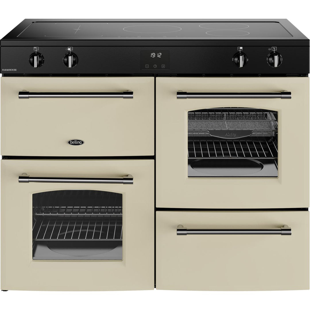 Belling Farmhouse 110Ei 110cm wide Electric Range Cooker with Induction Hob - Cream[444411842_CR]
