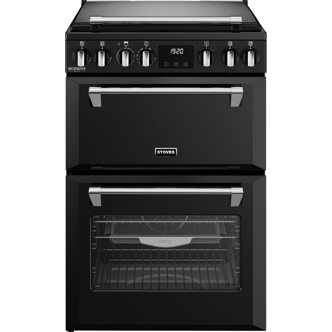 Stoves 60cm wide Double Oven Dual Fuel Richmond Deluxe Mini Range Cooker - Black