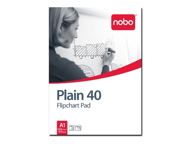 TieDex UK Nobo A1 - flip chart pad - 584 x 813 mm - 40 pages (pack of 5)