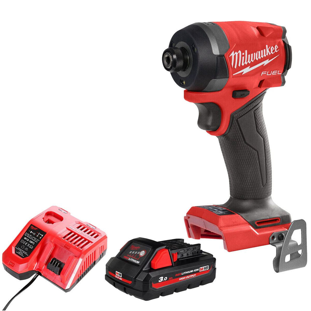 Milwaukee M18FID3-0 18V Fuel Brushless 1/4" Impact Driver with 1 x 3.0Ah Battery &amp; Charger