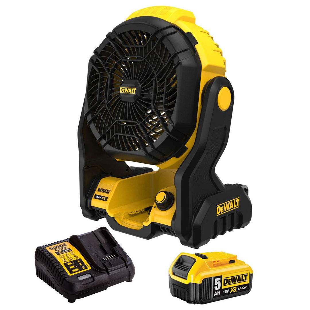 Dewalt DCE512N 18V XR Cordless Jobsite Fan with 1 x 5.0Ah Battery & Charger