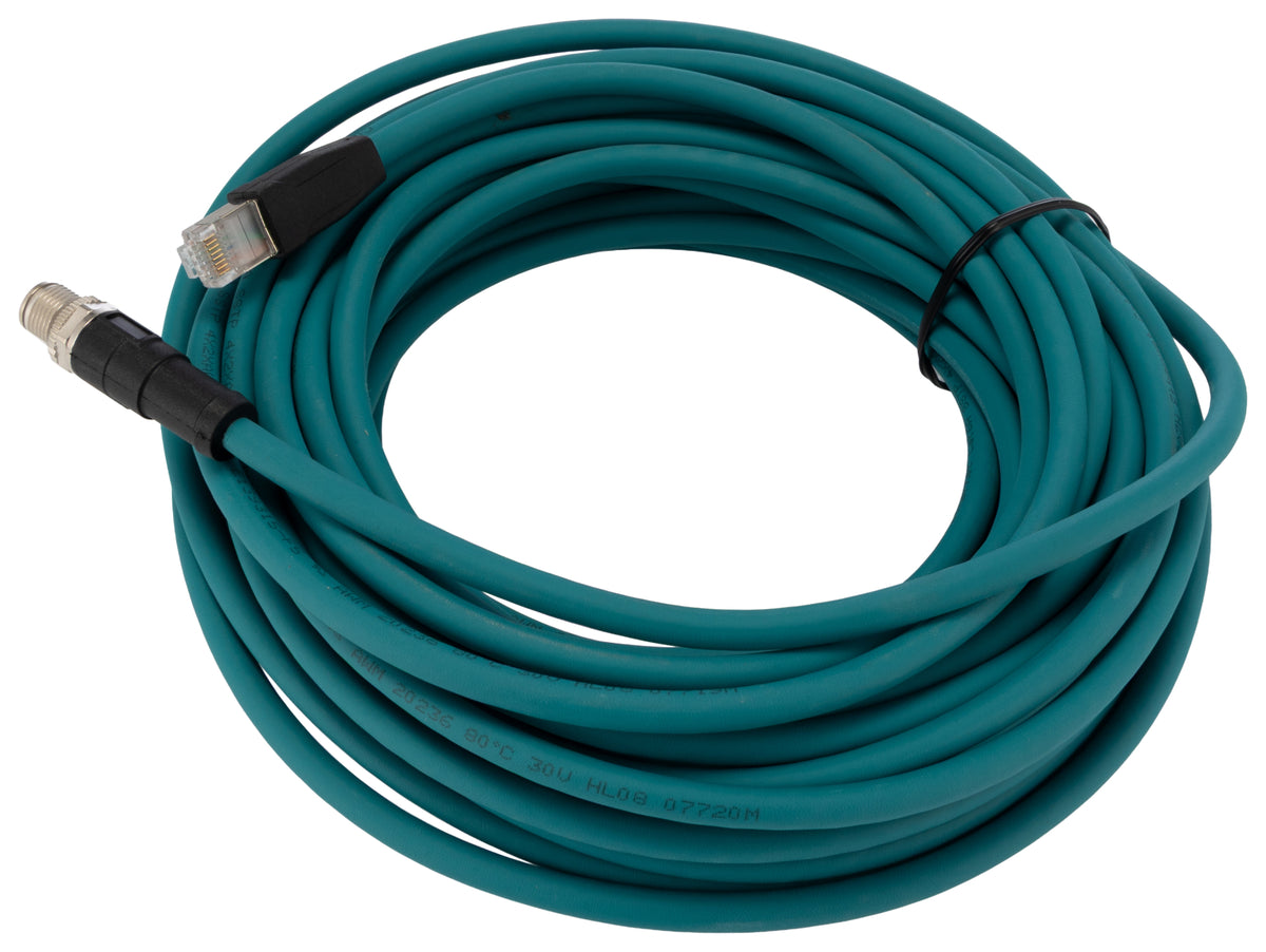 TieDex UK Male 8 way M12, Straight to Male 8 way Straight Cable, 15 m
