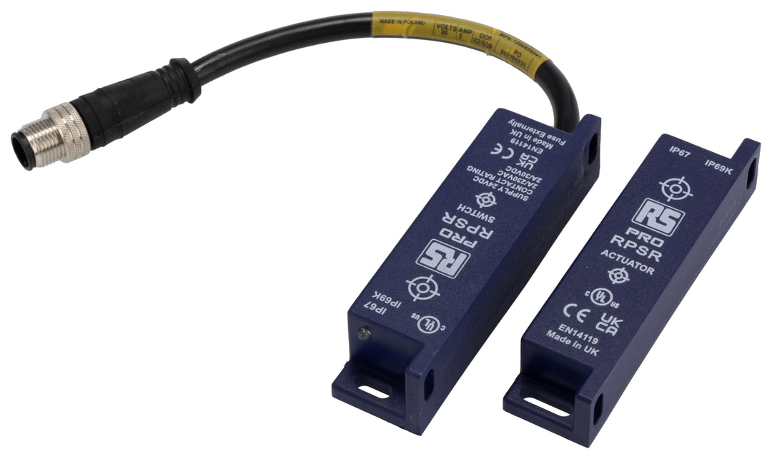 TieDex UK RFID Non-Contact Safety Switch, ABS Plastic Housing, 30V dc, 2 NO/1 NC, M12