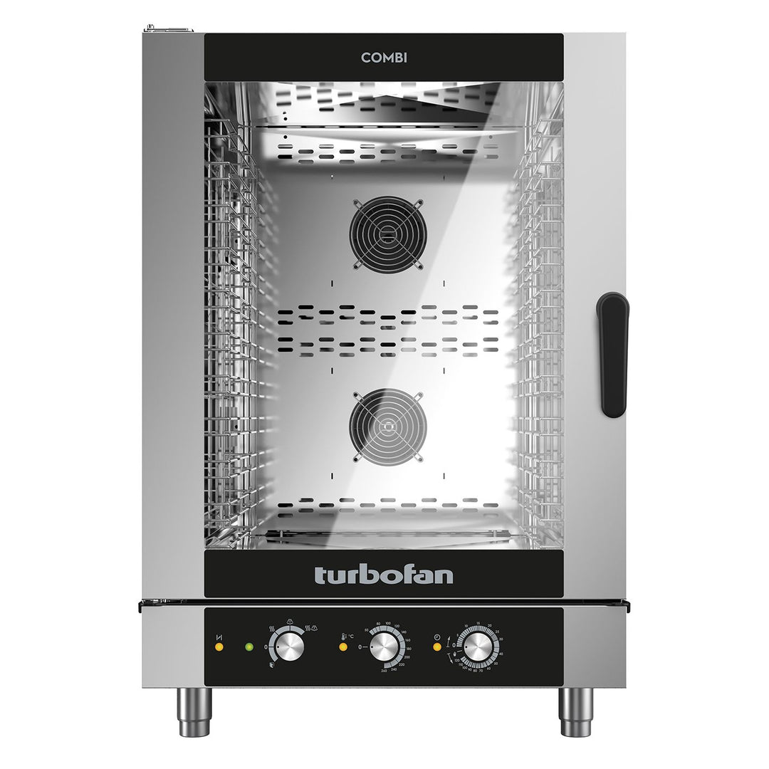Blue Seal Turbofan EC40M10 10 Grid 1/1GN Electric Combination Oven / Steamer With Brita Water Softener &amp; Hand Shower - 3 Phase
