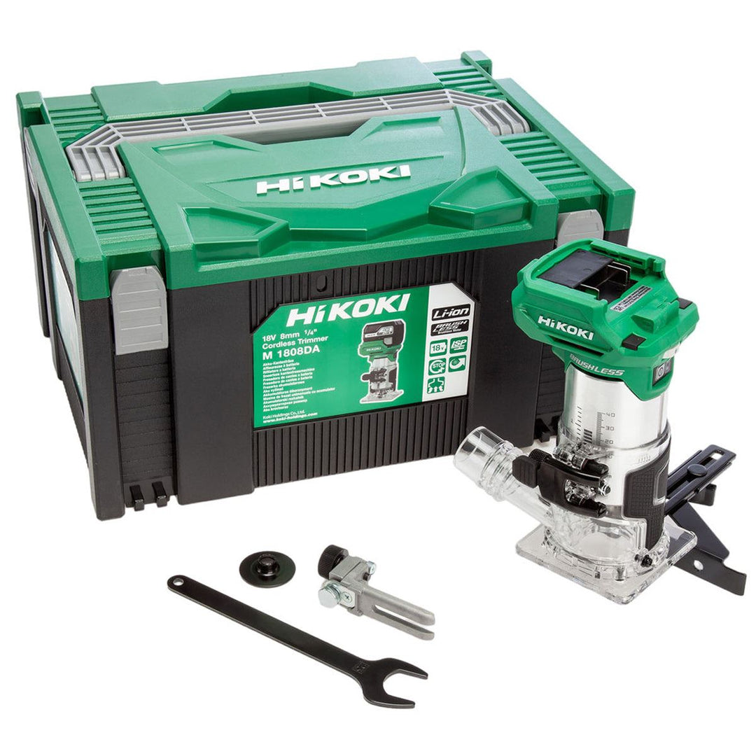 Hikoki M1808DAJ2Z 18V 1/4" Brushless Router Trimmer Body with Carry Case